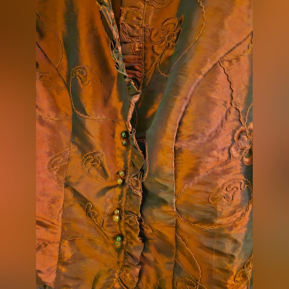 Agora Satin Ruffled Blazer, size Medium - Picture 4 of 7